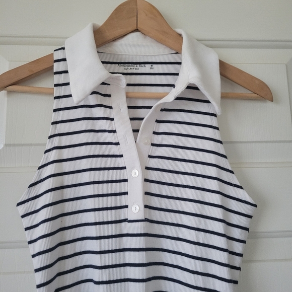 Abercrombie Striped Sleeveless Polo Bodysuit M - Picture 3 of 7